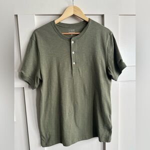 J. Crew Green Short Sleeve Henley
